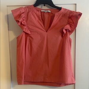 Joe's Coral Ruffle Sleeve Blouse